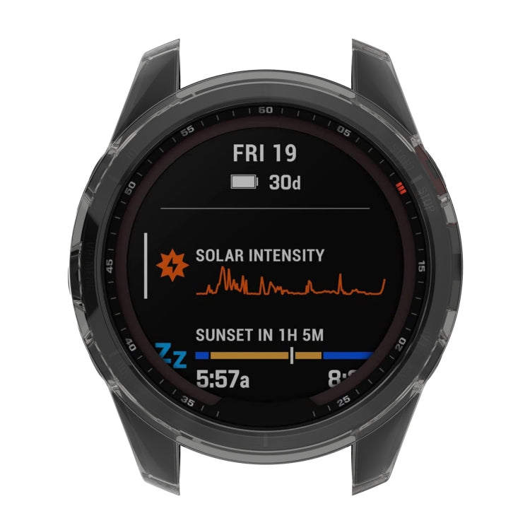 For Garmin Fenix 7X Pro Half-Package TPU Watch Protective Case(Transparent Orange) - Watch Cases by buy2fix | Online Shopping UK | buy2fix