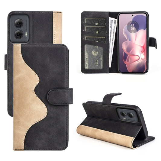 For Motolora Moto G Power 5G 2024 Stitching Horizontal Flip Leather Phone Case(Black) - Motorola Cases by buy2fix | Online Shopping UK | buy2fix