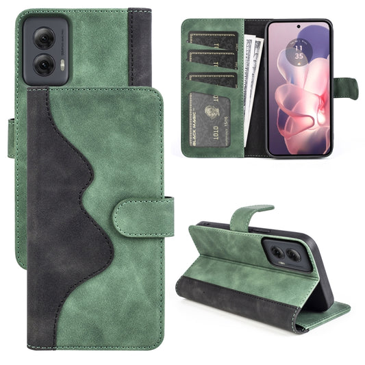 For Motolora Moto G Power 5G 2024 Stitching Horizontal Flip Leather Phone Case(Green) - Motorola Cases by buy2fix | Online Shopping UK | buy2fix