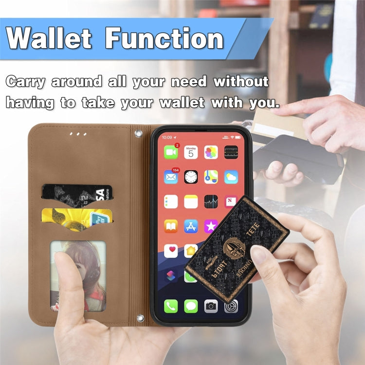 For iPhone 16 Retro Skin Feel Magnetic Flip Leather Phone Case(Brown) - iPhone 16 Cases by buy2fix | Online Shopping UK | buy2fix