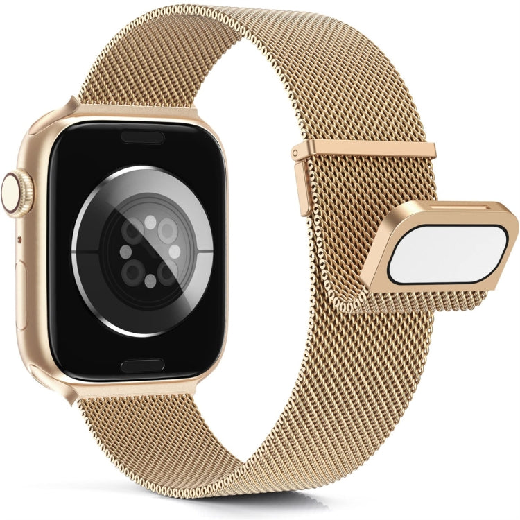 For Apple Watch 3 42mm Milan Double Magnetic Steel Mesh Watch Band(Rose Gold) - Watch Bands by buy2fix | Online Shopping UK | buy2fix