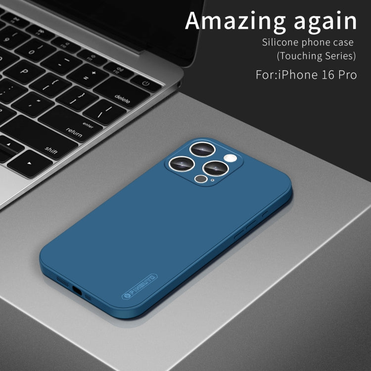 For iPhone 16 Pro PINWUYO Sense Series Liquid Silicone TPU Phone Case(Blue) - iPhone 16 Pro Cases by PINWUYO | Online Shopping UK | buy2fix