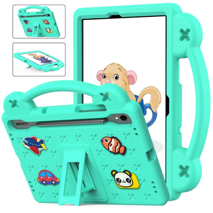 For Samsung Galaxy Tab S9 X710/X716B Handle Kickstand Children EVA Shockproof Tablet Case(Mint Green) - Galaxy Tab S9 Cases by buy2fix | Online Shopping UK | buy2fix