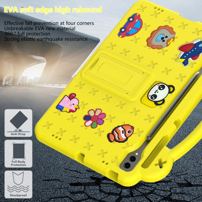 For Samsung Galaxy Tab S9 FE+ 12.4 X610N Handle Kickstand Children EVA Shockproof Tablet Case(Yellow) - Galaxy Tab S9 FE+ by buy2fix | Online Shopping UK | buy2fix