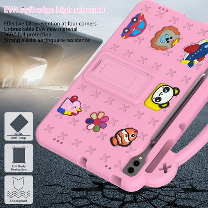 For Samsung Galaxy Tab S9+ 12.4 X810 Handle Kickstand Children EVA Shockproof Tablet Case(Pink) - Galaxy Tab S9+ Cases by buy2fix | Online Shopping UK | buy2fix