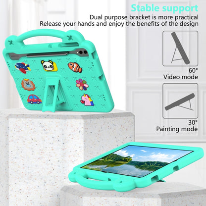 For Samsung Galaxy Tab S9+ 12.4 X810 Handle Kickstand Children EVA Shockproof Tablet Case(Mint Green) - Galaxy Tab S9+ Cases by buy2fix | Online Shopping UK | buy2fix