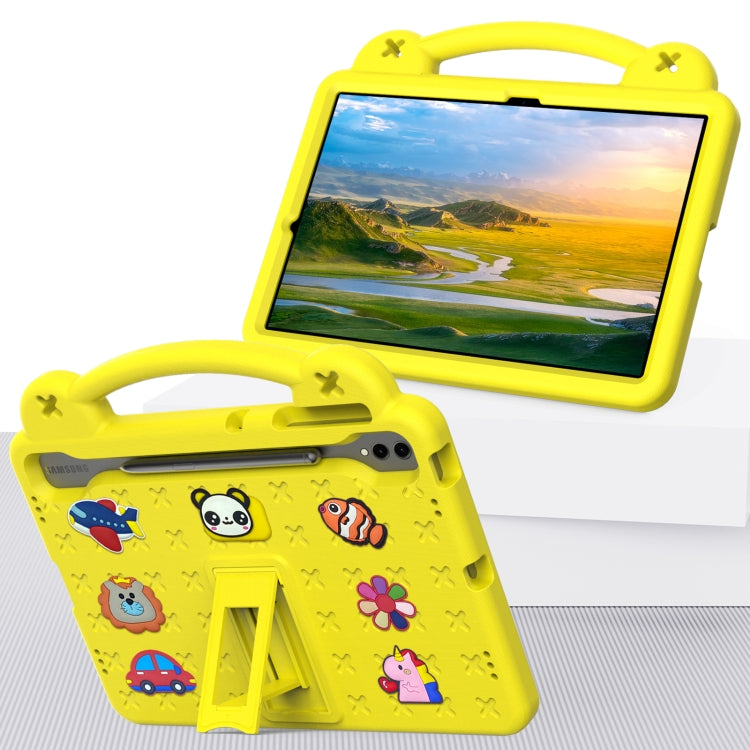 For Samsung Galaxy Tab S10+12.4 X820 Handle Kickstand Children EVA Shockproof Tablet Case(Yellow) - Tab S10+ Cases by buy2fix | Online Shopping UK | buy2fix