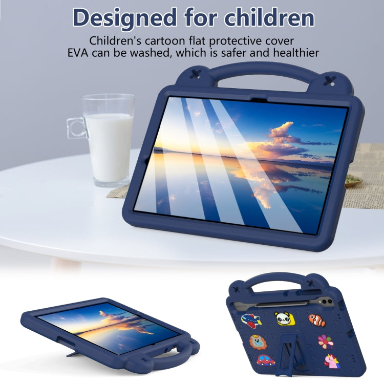 For Samsung Galaxy Tab S10+12.4 X820 Handle Kickstand Children EVA Shockproof Tablet Case(Navy Blue) - Tab S10+ Cases by buy2fix | Online Shopping UK | buy2fix