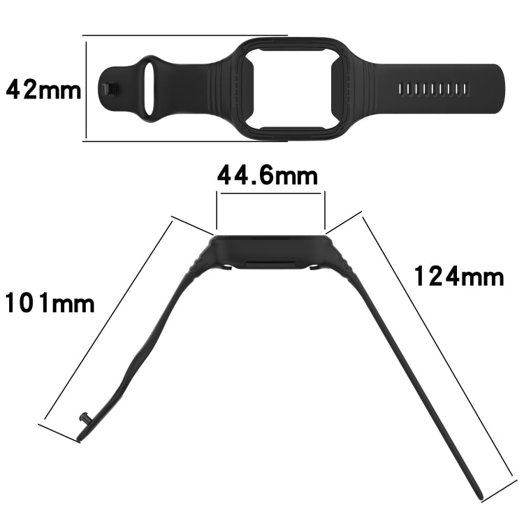 For Redmi Watch 3 Lite Integrated Fully Enclosed Silicone Watch Band(Black) - Watch Bands by buy2fix | Online Shopping UK | buy2fix