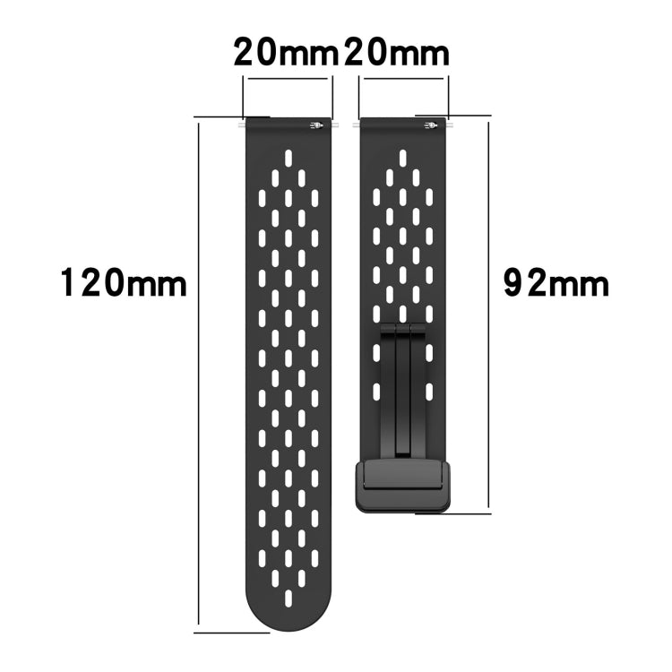 For Amazfit Bip3 20mm Folding Magnetic Clasp Silicone Watch Band(Burgundy) - Watch Bands by buy2fix | Online Shopping UK | buy2fix