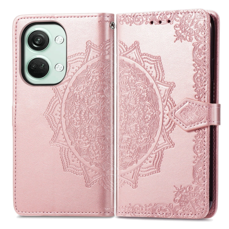 For OnePlus Nord 3 5G Mandala Flower Embossed Leather Phone Case(Rose Gold) - OnePlus Cases by buy2fix | Online Shopping UK | buy2fix