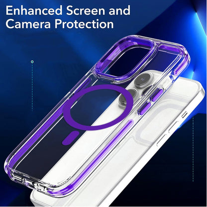 For iPhone 15 Pro Dual-color MagSafe TPU Hybrid Clear PC Shockproof Phone Case(Black) - iPhone 15 Pro Cases by buy2fix | Online Shopping UK | buy2fix