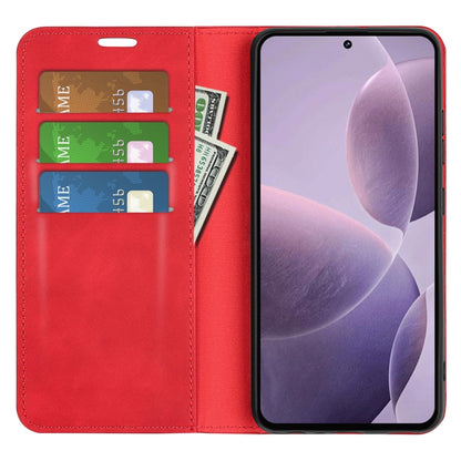 For Xiaomi Redmi K70 Retro-skin Magnetic Suction Leather Phone Case(Red) - K70 Cases by buy2fix | Online Shopping UK | buy2fix