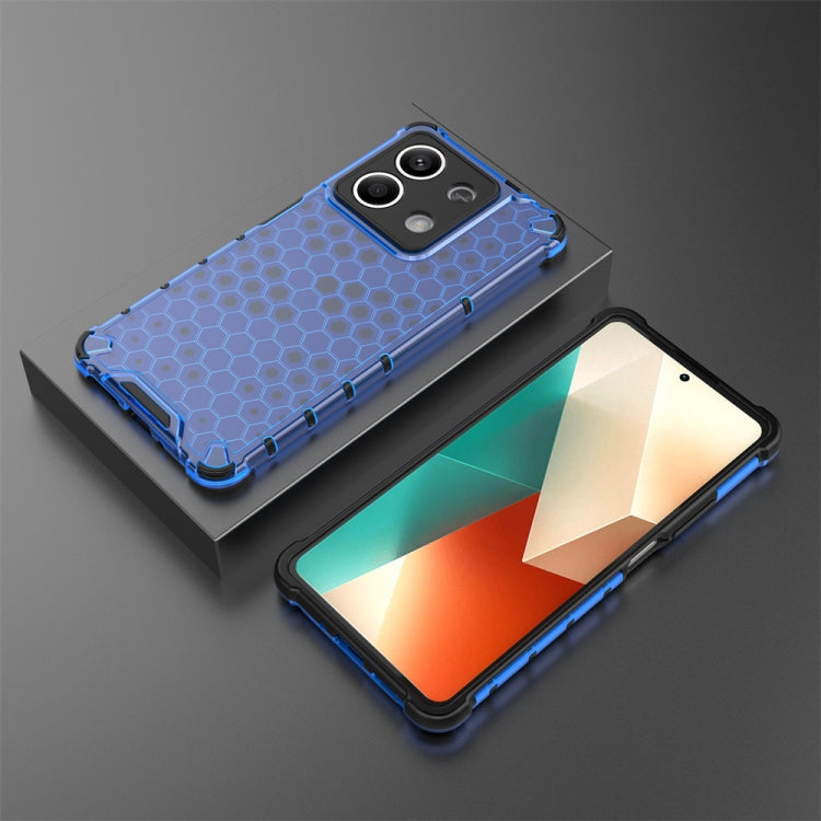 For Redmi Note 13 Shockproof Honeycomb Phone Case(Blue) - Note 13 Cases by buy2fix | Online Shopping UK | buy2fix