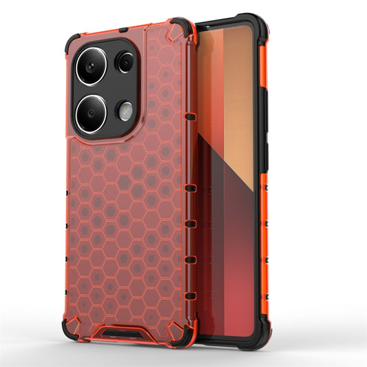 For Redmi Note 13 Pro 4G Shockproof Honeycomb Phone Case(Red) - Note 13 Pro Cases by buy2fix | Online Shopping UK | buy2fix