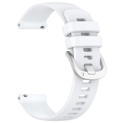 For Garmin Venu SQ2 Liquid Glossy Silver Buckle Silicone Watch Band(White) - Watch Bands by buy2fix | Online Shopping UK | buy2fix