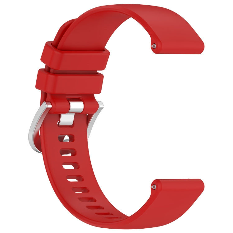 For Garmin Forerunner 158 / 55 Liquid Glossy Silver Buckle Silicone Watch Band(Red) - Watch Bands by buy2fix | Online Shopping UK | buy2fix