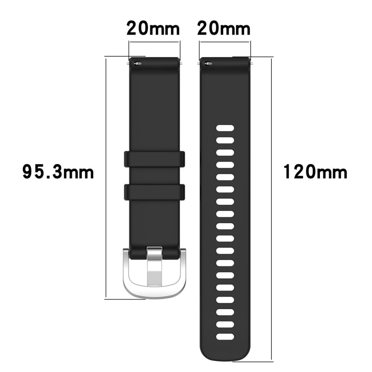 For Garmin Vivomove HR Sport Liquid Glossy Silver Buckle Silicone Watch Band(Orange) - Watch Bands by buy2fix | Online Shopping UK | buy2fix