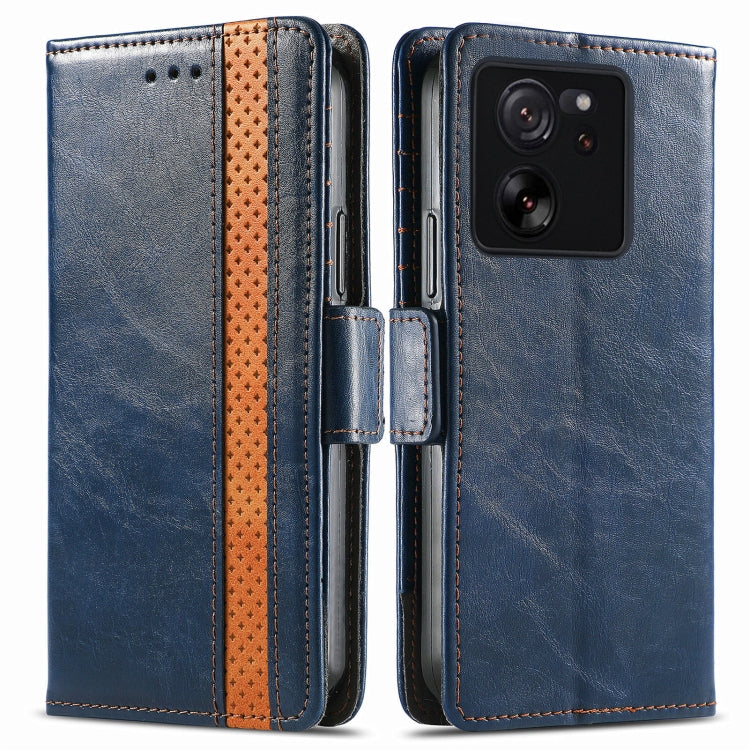 For Xiaomi 13T / 13T Pro CaseNeo Splicing Dual Magnetic Buckle Leather Phone Case(Blue) - Xiaomi Cases by buy2fix | Online Shopping UK | buy2fix