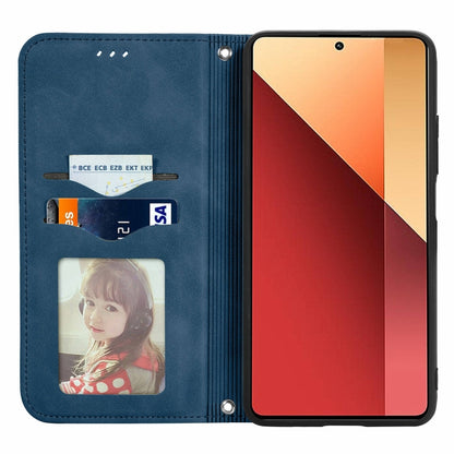 For Xiaomi Redmi Note 13 Pro 4G Retro Skin Feel Magnetic Flip Leather Phone Case(Blue) - Note 13 Pro Cases by buy2fix | Online Shopping UK | buy2fix