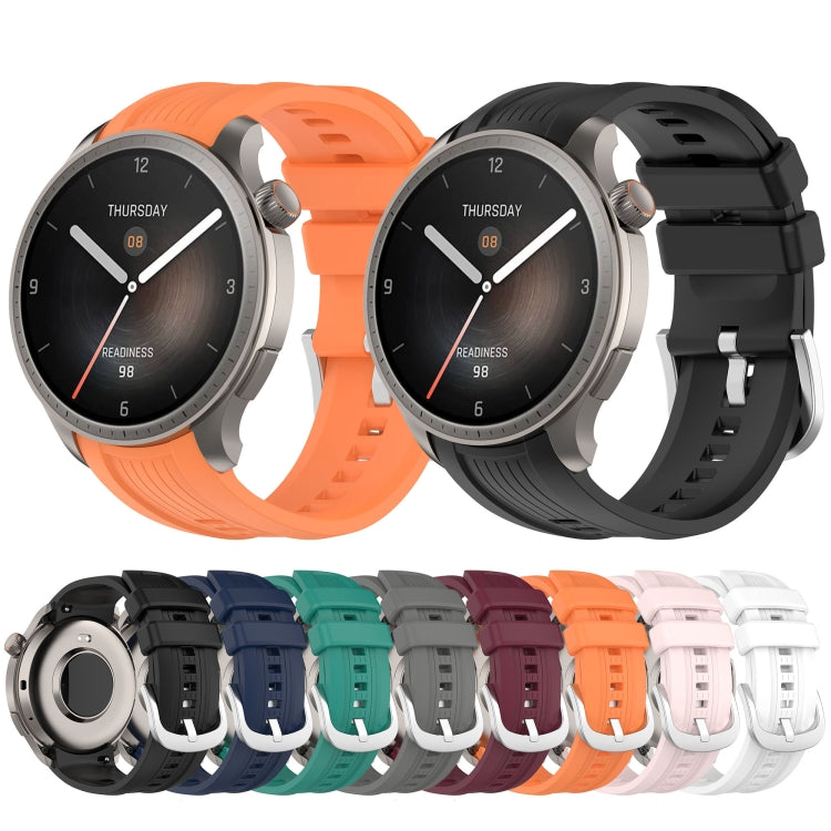 For Amazfit Balance A2286 Vertical Texture Silicone Watch Band(Midnight) - Watch Bands by buy2fix | Online Shopping UK | buy2fix