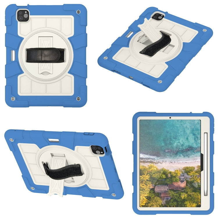 For iPad Pro 11 2024 Silicone Hybrid PC Shockproof Tablet Case with Shoulder Strap(Azure Blue) - iPad Pro 11 2024 Cases by buy2fix | Online Shopping UK | buy2fix