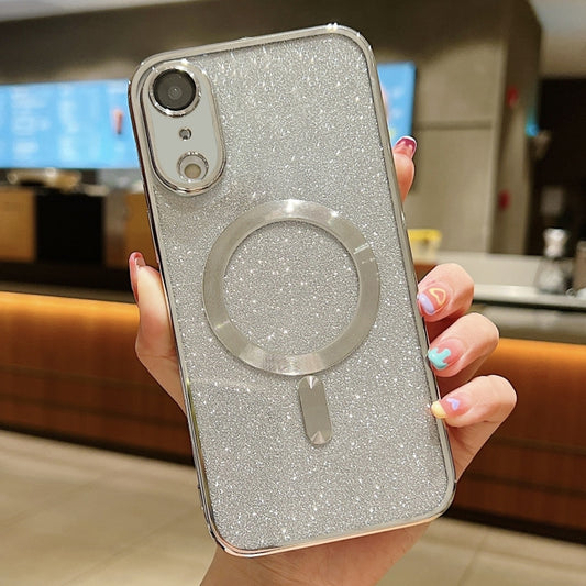 For iPhone XR MagSafe Glitter Electroplating TPU Phone Case(Silver) - More iPhone Cases by buy2fix | Online Shopping UK | buy2fix