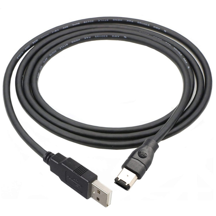 JUNSUNMAY Firewire IEEE 1394 6 Pin Male to USB 2.0 Male Adaptor Convertor Cable Cord, Length:1.8m - USB Cable by JUNSUNMAY | Online Shopping UK | buy2fix