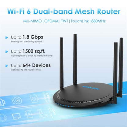 WAVLINK WN531AX2 AX1800 Dual Band Gigabit Wireless Internet Router WiFi 6 Repeater, Plug:US Plug - Wireless Routers by WAVLINK | Online Shopping UK | buy2fix