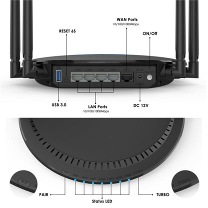 WAVLINK WN531AX2 AX1800 Dual Band Gigabit Wireless Internet Router WiFi 6 Repeater, Plug:EU Plug - Wireless Routers by WAVLINK | Online Shopping UK | buy2fix