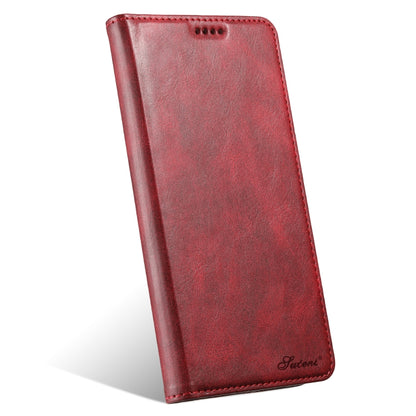 For iPhone 16 Pro Suteni J02 Oil Wax Wallet Leather Phone Case(Red) - iPhone 16 Pro Cases by Suteni | Online Shopping UK | buy2fix