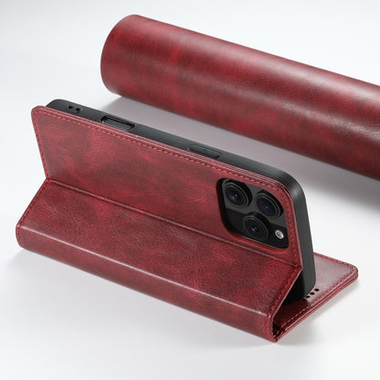 For iPhone 16 Pro Suteni J02 Oil Wax Wallet Leather Phone Case(Red) - iPhone 16 Pro Cases by Suteni | Online Shopping UK | buy2fix