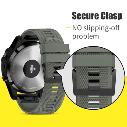 For Garmin Fenix 6 Pro 22mm Quick Release Silicone Watch Band(Yellow) - Watch Bands by buy2fix | Online Shopping UK | buy2fix