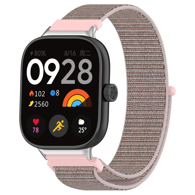 For Xiaomi Mi Band 8 Pro Nylon Loop Metal Connector Watch Band(Pink) - Watch Bands by buy2fix | Online Shopping UK | buy2fix