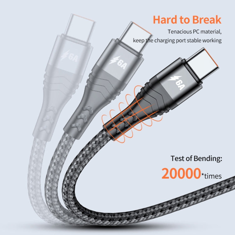 ENKAY 4-in-1 6A USB-A to Type-C / 8 Pin / Micro USB Multifunction Fast Charging Cable, Cable Length:1m(Grey) - Multifunction Cable by ENKAY | Online Shopping UK | buy2fix