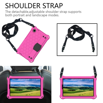 For Blackview Tab 60 8.7 2023 Honeycomb EVA Hybrid PC Tablet Case with Strap(Rose Red+Black) - Others by buy2fix | Online Shopping UK | buy2fix