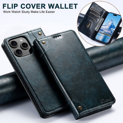 For iPhone 16 Plus Suteni Baroque Calf Texture Buckle Wallet Leather Phone Case(Blue) - iPhone 16 Plus Cases by Suteni | Online Shopping UK | buy2fix