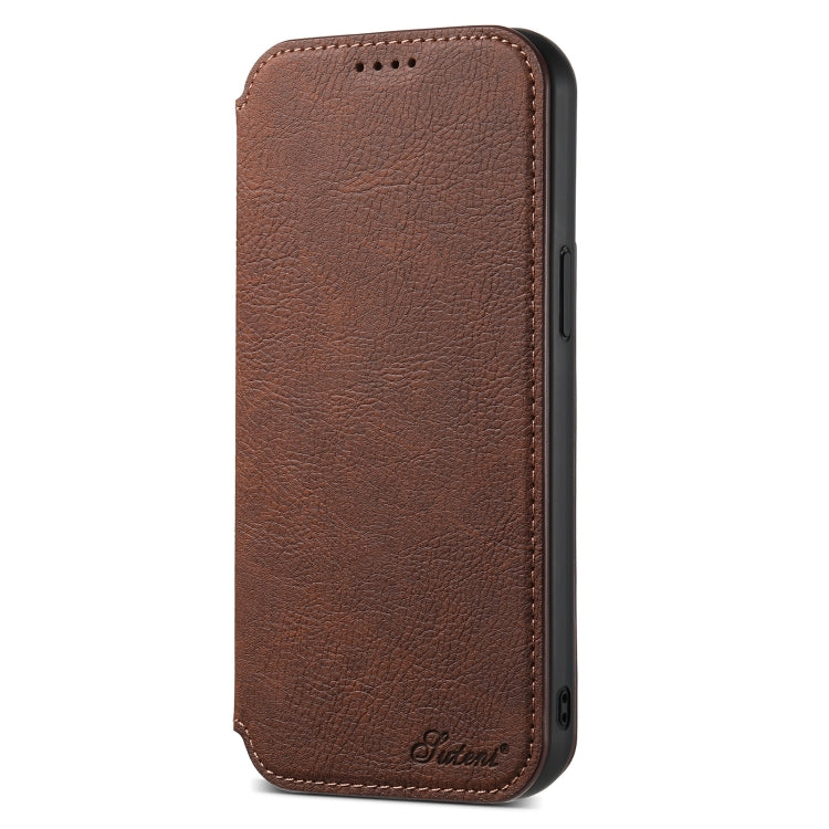 For iPhone 15 Pro Suteni J06 Retro Matte Litchi Texture Leather Magnetic Magsafe Phone Case(Brown) - iPhone 15 Pro Cases by Suteni | Online Shopping UK | buy2fix