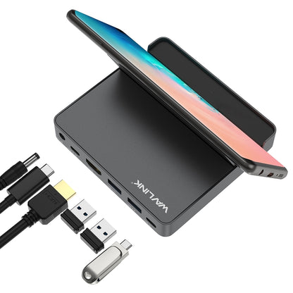 WAVLINK WL-UHP3D01 Portable Type-C Cell Phone Docking Station Multi-Port USB HUB Adapter(UK Plug) - USB 3.0 HUB by WAVLINK | Online Shopping UK | buy2fix
