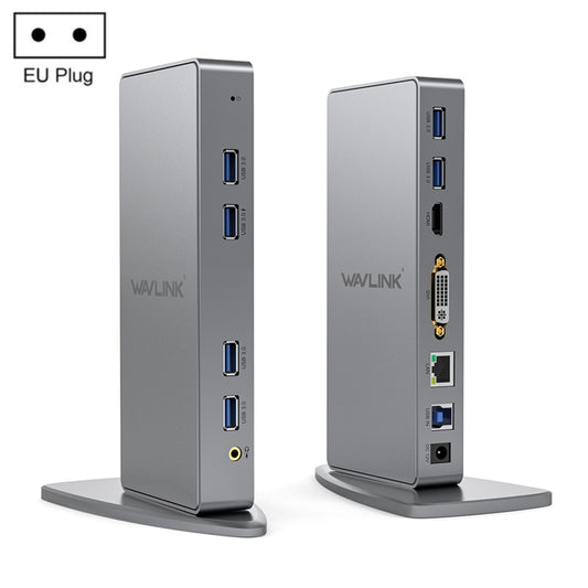 WAVLINK WL-UG39DK7 USB3.0 Hub Adapter Multi-Screen Graphics Card Universal Docking Station, Plug:EU Plug - USB HUB by WAVLINK | Online Shopping UK | buy2fix