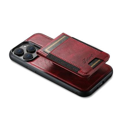 For iPhone 13 Pro Max Suteni H17 Oil Eax Leather MagSafe Detachable Wallet Phone Case(Red) - iPhone 13 Pro Max Cases by Suteni | Online Shopping UK | buy2fix