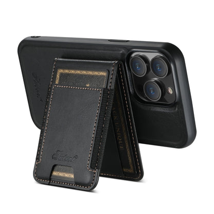 For iPhone 12 Pro Max Suteni H17 Oil Eax Leather MagSafe Detachable Wallet Phone Case(Black) - iPhone 12 Pro Max Cases by Suteni | Online Shopping UK | buy2fix