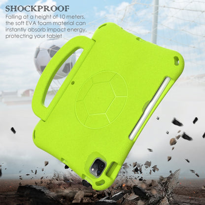 For iPad Pro 11 2024 Handle Football Shaped EVA Shockproof Tablet Case(Grass Green) - iPad Pro 11 2024 Cases by buy2fix | Online Shopping UK | buy2fix