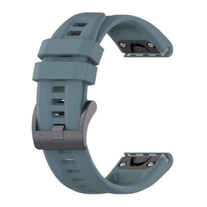 For Garmin Fenix 7 Pro Solid Color Black Buckle Silicone Quick Release Watch Band(Rock Blue) - Watch Bands by buy2fix | Online Shopping UK | buy2fix