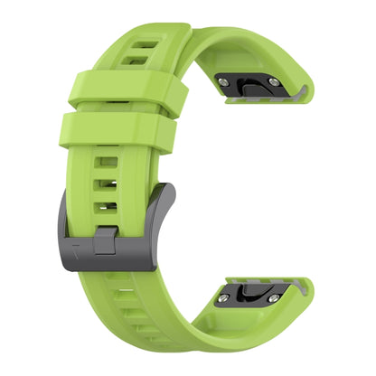 For Garmin Fenix 6 Pro GPS Solid Color Black Buckle Silicone Quick Release Watch Band(Lime green) - Watch Bands by buy2fix | Online Shopping UK | buy2fix