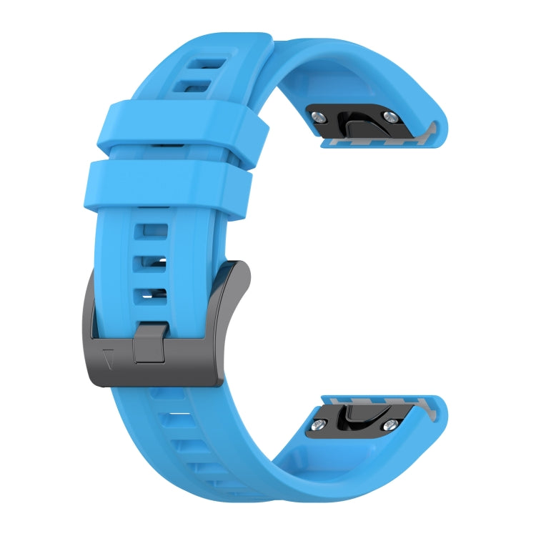 For Garmin Forerunner 965 / 955 / 945 / 935 Solid Color Black Buckle Silicone Quick Release Watch Band(Sky Blue) - Watch Bands by buy2fix | Online Shopping UK | buy2fix