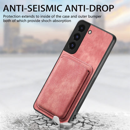 For Samsung Galaxy S22+ 5G Retro Leather Card Bag Magnetic Phone Case(Pink) - Galaxy S22+ 5G Cases by buy2fix | Online Shopping UK | buy2fix