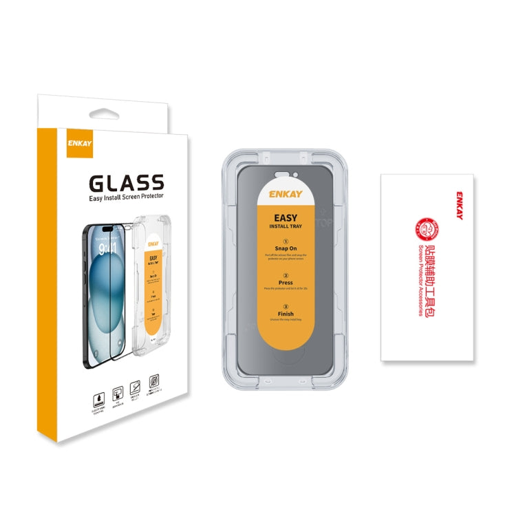 For iPhone 14 Plus ENKAY Easy Install Anti-peeping Privacy Full Screen Tempered Glass Film - iPhone 14 Plus Tempered Glass by ENKAY | Online Shopping UK | buy2fix