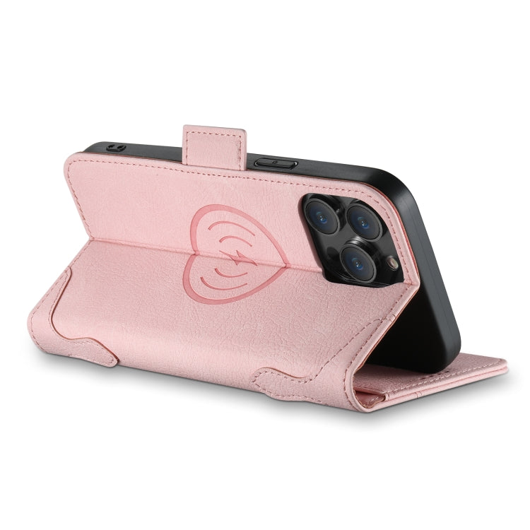 For iPhone 15 SUTENI J07 Multifunctional Horizontal Flip Magsafe Leather Phone Case(Pink) - iPhone 15 Cases by Suteni | Online Shopping UK | buy2fix