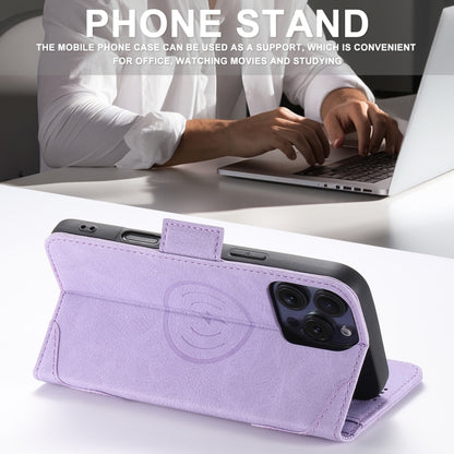 For iPhone 16 Pro SUTENI J07 Multifunctional Horizontal Flip Magsafe Leather Phone Case(Purple) - iPhone 16 Pro Cases by Suteni | Online Shopping UK | buy2fix